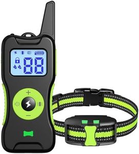 YJWFHPU Dog Shock Collar with Remote - Rechargeable Dog Training Collar with Beep Vibration Safe Shock Modes, 1640FT Shock Collar for Middle to Large Dogs, IP67 Waterproof Training Collar, Green