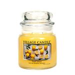 Village Candle Fresh Lemon, Medium Glass Apothecary Jar Scented Candle, 13.75 oz, Pink