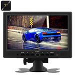 BW 7 inch TFT LCD Color Car Monitor HD 800*480 PC Monitors with HDMI / VGA / AV Composite Inputs and 360 Degree Rotating Stand