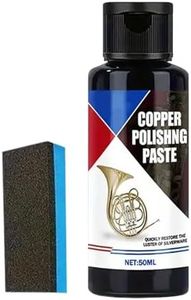 Copper Cleaner - Bronze Cleaner and Polish | 50ml Tarnish Remover Paste No Scratch, with Sponge for Watch Appliances Silverware Stove Coin Stainless Aluminum