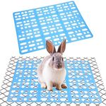 Qpets 2Pcs Rabbit Cage Mat Hollow Mat For Rabbit Cage 9.8 By 13.5 Inches, Small Pet Cage Plastic Mat With 8Pcs Fixed Clip, Cage Dry Mat For Rabbit, Guinea Pig, Hamster