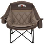 OVERMONT Oversized XL Camping Folding Chair for Adults - 450lbs Support Heavy-Duty Padded Folding Chair with Side Pocket Cup Holder for Outdoor Sports Garden Beach Fishing Lawn Blue