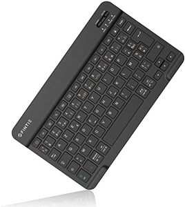 FINTIE Clavier sans Fil Bluetooth 10 Pouces, [AZERTY Français] Clavier Léger Fin Keyboard pour iPad, iPad Pro, iPad Air, Android Tablette Samsung Galaxy, Xiaomi/Redmi Pad, Huawei, Lenovo, Noir