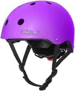 Nattork Skateboard Purple Helmet Protective Gear for Kids，Multi-Sport Scooter Helmet with Removable Liner for Bike, Scooter, Inline Skate, Roller Skate, Suitable for Kids