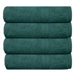 Charlotte Andersen Luxury Large Towels, 100% Cotton Super Soft Bath Towel Set Of 4, 500 GSM Highly Absorbent & Quick Dry Towel 130cm x 70cm (4, FOREST GREEN)