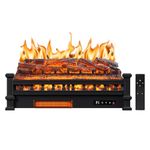 Utheinteck Electric Fireplace Logs, Eternal Flame 26" Remote Control Fireplace Inserts Log Heater, Realistic Pinewood Ember Bed, Adjustable Flame Colors, Remote Control, Thermostat, Timer, 1500W