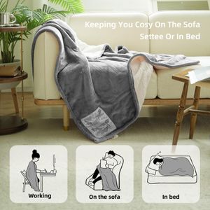 GOTCOZY Heated Blanket – Grey Electric Throw