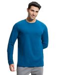 Jockey Men's Regular Fit Round Neck Full Sleeved T-Shirt AM95_Seaport Teal_M