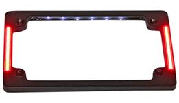 Custom Dynamics TF07-B License Plate Frame (Black Tri-Horizontal with Flush-Mount LEDs and LED Plate Illumination)