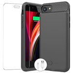 Charging Case for iPhone 8/7/6s/6/SE (2022/2020) - Slim 7000mAh Battery Case with 360°Protection and Rechargeable Extended Battery Charger for 4.7-inch iPhone8/7/6S/6/SE(3rd & 2nd Generation) (Black)