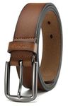 CHAOREN Leather Belts for Men - Mens Belts Leather 1 3/8" for Casual Jeans - Oval Hole Design Easy in Easy out