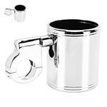 Motorcycle Cup Holder, Motorcycle Cup Holder, Powersports Handlebar Accessories, Chrome Plated Adjustable Handle for ATV 22-32mm