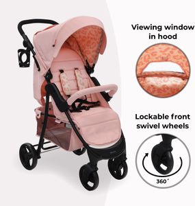 My Babiie MB30 Pushchair – Pink Leopard Print Stroller