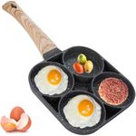 Cazuela 3 in 1 Non Stick Egg Frying Pan, Non Stick Pan Divided Grill Frying Pan, Heat Resistant Handle 3 Section Mini Pancake Pan, Cooking Pan for Breakfast, Egg, Bacon and Burgers (Multi Color)