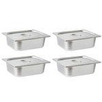 Hotel Pans 1/2 Half Size Steam Table Pan 4-Pack Set for Commercial Restaurant Stainless Steel Food Pans Buffet Party Supplies