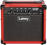 Laney LX15B Bass Amp - 3 EQ combo portable practise guitar amplifier perfect for beginners. Headphone out for silent practise and Aux in to jam along. - 15 Watt - Red