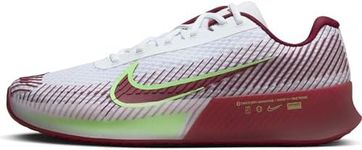 NikeCourt Air Zoom Vapor 11 Men's Hard Court Tennis Shoes (DR6966-104, White/Lime Blast/Team Red) Size 8.5