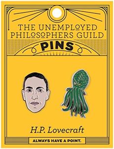 The Unemployed Philosophers Guild H. P. Lovecraft and Cthulhu Enamel Pin Set - Strong Rubber Backing Clasps