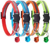 D-buy Cat Collars with Bell, Breakaway Cat Collars, Reflective Cat Collars, Nylon Cat Collars with Bell, Collars for Cats (4 Colors)