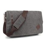 15.6 inch Messenger Bag,Casual Shoulder Sling Bag Canvas Satchel Bag Crossbody Bags for Men Women Work Office Laptop Bag - Gray