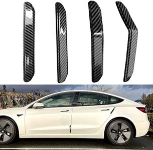 APESER Compatible with Tesla Model 3 Door Bumper Strip,4 Pcs Carbon Fiber Pattern Car Door Anti-Collision Strips for Model 3 2017-2022 2023 Anti-Scratch Model 3 Door Corner Bumper Protector Strip