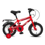 Vaux Plus Cycle for Kids 2 to 4 Years Old with Support Wheels, Ideal for Both Boys & Girls, Hi-Ten Steel Frame, Strong Alloy Rims & Ralson Tubular Tyres,95% Assembled, Ideal Height:2ft to 3ft(Red)