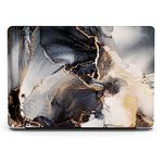 Berkin Arts Compatible with MacBook Pro 13 inch Art Case Skin, 2022, 2021, 2020-2016 Release A1706/A1989/A2159 Marble Dark Gray and Gold Dreamy Hard Shell with Keyboard Cover & Screen Protector