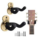 Yuechenggui 2 Pack Guitar Holder Wall Mount Guitar Hanger, Guitar Wall Mount Display Bracket Hooks for Electric Guitar, Classical Acoustic Guitar, Bass Ukulele Mandolin Banjo, Black (Bronze)