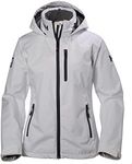 Helly Hansen Women's Crew Hooded Waterproof Windproof Breathable Rain Jacket, 853 Grey Fog, X-Large