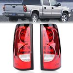 Nakuuly Tail Lights Rear Lamp Compatible With 2003-2006 Chevy Silverado 1500 2500 3500 1500HD 2500HD 2007 Classic Driver and passenger side Taillights Brake Signal Assembly with Bulb and Harness