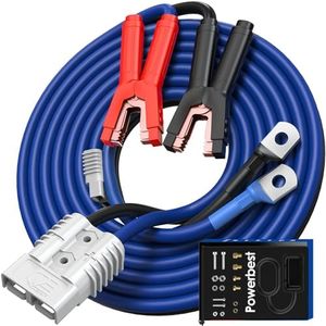 POWERBEST 2/0 Gauge 30 Ft Heavy Duty Jumper Cables - 350A Anderson Connect