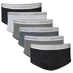 Gildan Men's Brief Underwear Multipack, Grey/Black (6 Pack), Large (Pack of 6)