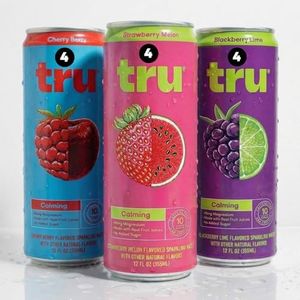 Tru Calming Drink Variety Pack, Magnesium Glycinate Sparkling Water with Real Fruit Juice, 3 Flavors, Caffeine Free, No Added Sugar, Keto, Vegan, Kosher, Gluten Free, 12 Fl Oz (Pack of 12)