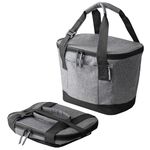 CleverMade Tahoe Collapsible Cooler Luxe - 18 Can - Stylish, Structured, Leakproof Coolers for Travel, Folds Flat with Carry Handles- Soft-Sided Insulated Tote - Heather Cool Gray/Midnight Black