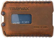 Trayvax Ascent Wallet, RFID Front Pocket Money and Credit Card Holder, Minimalist Slim Leather Metal Wallet for Men and Women, Raw | Tobacco Brown, One Size, Minimalist