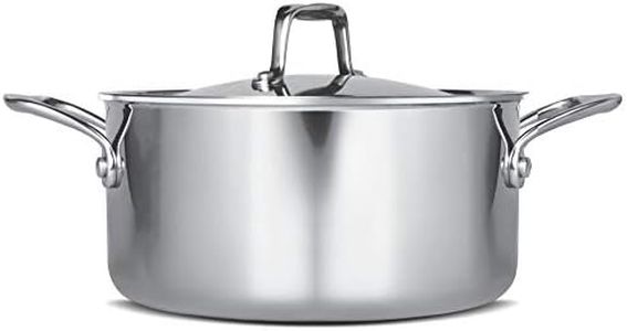 Milton Pro Cook Triply Stainless-Steel Casserole Handi/Stock Pot/Biryani Pot with Lid 22 cm, 4 Litre, Cook-N-Serve Bowl, Gas and Induction Friendly, 3 Years Warranty