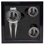 Personalized Divot Tool and Hat Clip Golf Ball Marker Set (Silver Marker w/Pewter Tools)