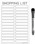 Dry Erase Shopping List Vinyl Sticker Decal Whiteboard by Glassboard Studio | Removable & Reusable | Magnetic Fine-Tip Marker Included (6 x 9 inches, White)