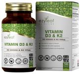 Ezyleaf Vitamin D3 4000iu & Vitamin K2 100μg Capsules | 180 Vitamin D High Strength MK7 Supplement | Vitamin K2 MK7 100mcg | Vitamin D3 K2 | Clean Fillers, Non-GMO Gluten & Allergen Free | Made in UK