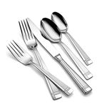 Oneida T078045Al20 Amsterdam 45 Piece Everyday Flatware Set, Service for 8