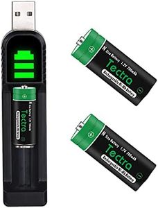 Tectra 1.2V 700mAh LR1 N Size Ni-Mh Rechargeable Battery with USB Charger, Long Lasting, All-Purpose N Battery, 2 Count