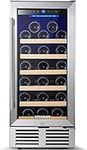 BODEGA 15 Inch Wine Cooler Under Counter, 31 Bottle Wine Fridge Refrigerator, with Double-Layer Glass Door, Temperature Memory and Digital Temperature Control, Built-in or Freestanding