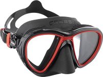 Cressi Quantum Adult Dive Mask | Advanced Fog System| Improved Downward Visibility - Black/Red