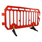 Street Solutions UK - Road Barrier - 2 Metres Wide Plastic Traffic Barrier - for Pedestrians' Safety and Events - Freestanding with 360° Hinge Rotation (ORANGE)