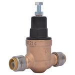 SharkBite 1/2 Inch EB45 Direct Pressure Regulating Valve, Push to Connect Brass Plumbing Fittings, PEX Pipe, Copper, CPVC, PE-RT, HDPE, 23807-0045