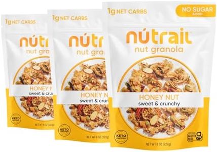 NuTrail Nut Granola Cereal, Honey Nut, No Sugar Added, Keto, Low Carb, Gluten Free, Grain Free, Healthy Breakfast 8 oz. 3 Count