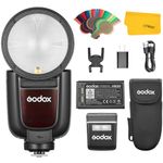 GODOX V1 Pro C V1Pro C Round Head Flash Speedlite Compatible for Canon, TTL 2.4G Wireless Canon V1 Pro Strobe Speedlight HSS 1/8000s, 2980mAh Li-ion Battery, Detachable Sub Flash Support Type-C