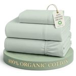 LANE LINEN 100% Organic Cotton Extra Long Twin Sheet & Pillowcase Sets, 15" Deep Pocket Fully Elasticized, Naturally Temperature Regulating Cotton Sheets Twin XL Bed Sheets- Cool Blue