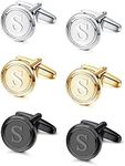 LOLIAS 3 Pairs Initial Cufflinks Fo