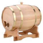 Vintage Wood Oak Timber Wine Barrel, Handmade Oak Barrel with Plastic Tap, Pressure Tested Leak Proof, 1.5/3/5/10 Liters on Stand for Fine Wine, Brandy, Whiskey, Tequila (10L)